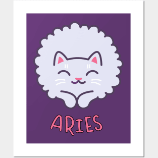 Funny Aries Cat Horoscope Tshirt - Astrology and Zodiac Gift Ideas! Posters and Art